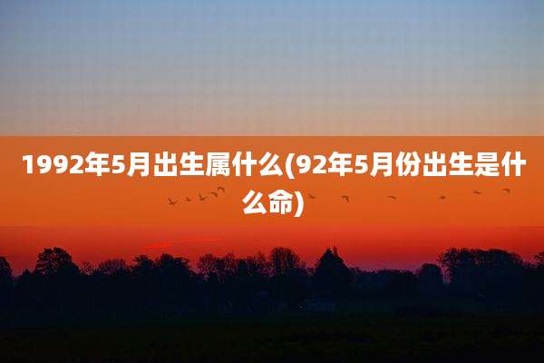 1992年5月出生属什么(92年5月份出生是什么命)