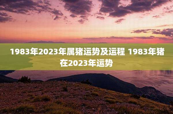 1983年2023年属猪运势及运程 1983年猪在2023年运势