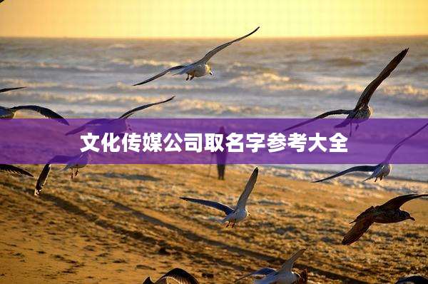 文化传媒公司取名字参考大全