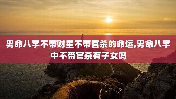 男命八字不带财星不带官杀的命运,男命八字中不带官杀有子女吗