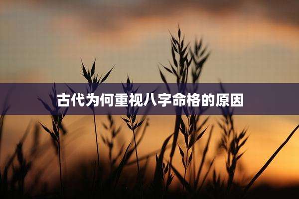 古代为何重视八字命格的原因