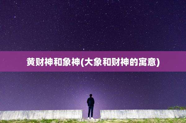 黄财神和象神(大象和财神的寓意)