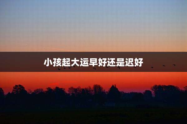 小孩起大运早好还是迟好