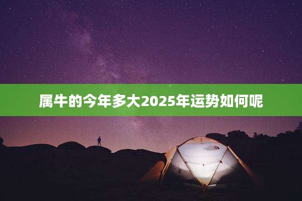 属牛的今年多大2025年运势如何呢