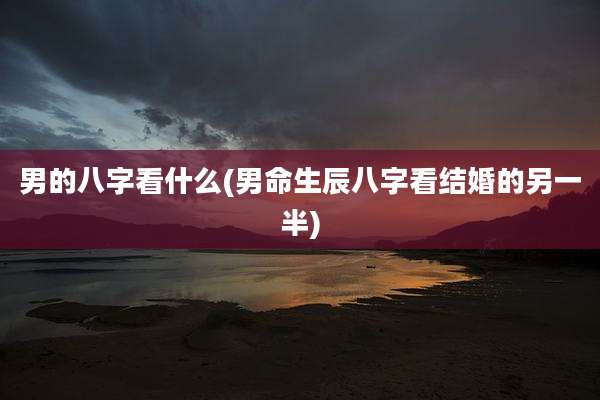 男的八字看什么(男命生辰八字看结婚的另一半)