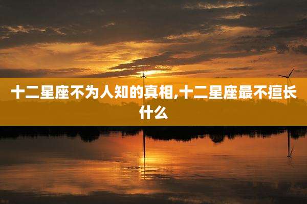 十二星座不为人知的真相,十二星座最不擅长什么