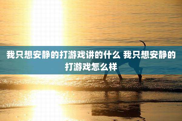我只想安静的打游戏讲的什么 我只想安静的打游戏怎么样