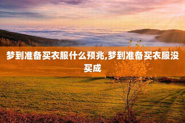 梦到准备买衣服什么预兆,梦到准备买衣服没买成