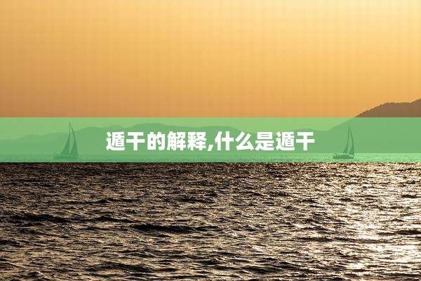 遁干的解释,什么是遁干