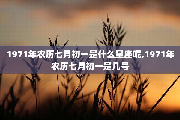 1971年农历七月初一是什么星座呢,1971年农历七月初一是几号