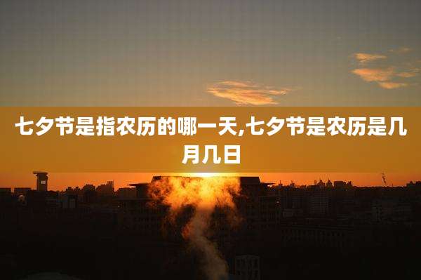 七夕节是指农历的哪一天,七夕节是农历是几月几日