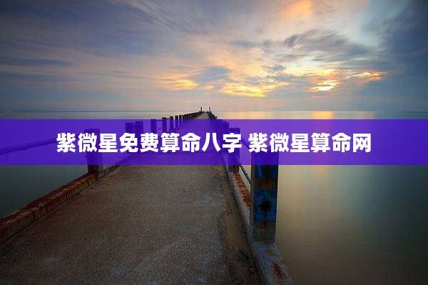 紫微星免费算命八字 紫微星算命网