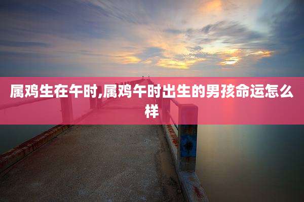 属鸡生在午时,属鸡午时出生的男孩命运怎么样