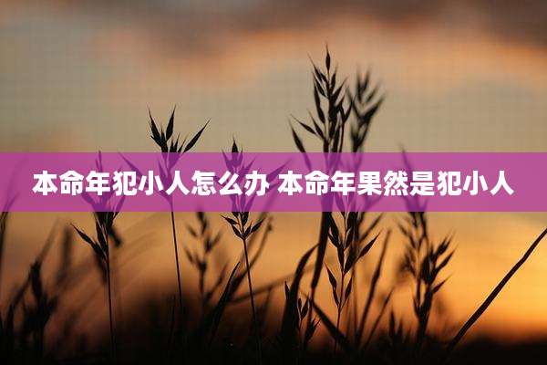 本命年犯小人怎么办 本命年果然是犯小人