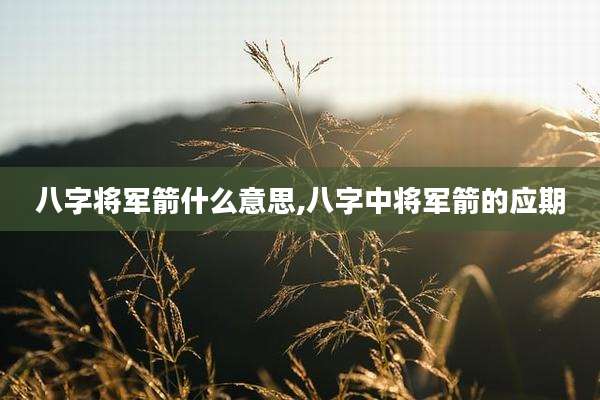八字将军箭什么意思,八字中将军箭的应期