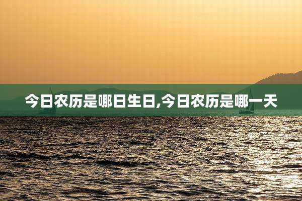 今日农历是哪日生日,今日农历是哪一天