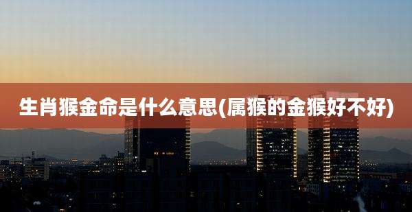 生肖猴金命是什么意思(属猴的金猴好不好)