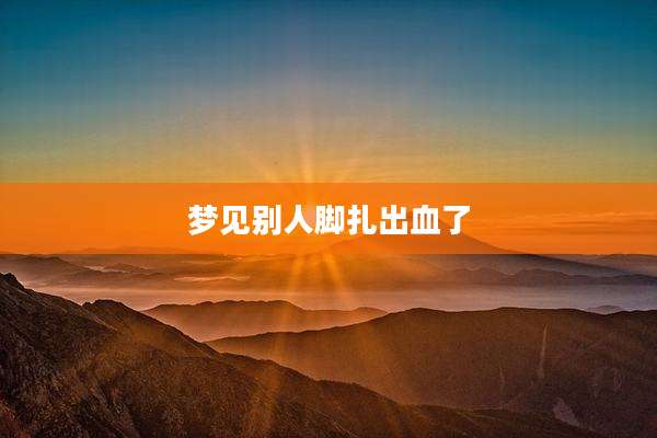 梦见别人脚扎出血了