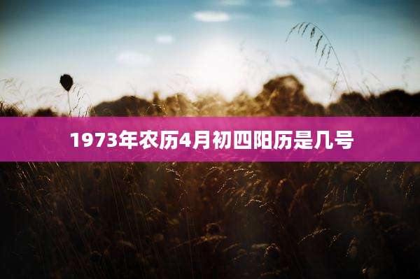 1973年农历4月初四阳历是几号