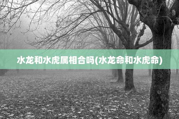 水龙和水虎属相合吗(水龙命和水虎命)