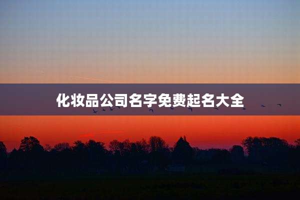 化妆品公司名字免费起名大全