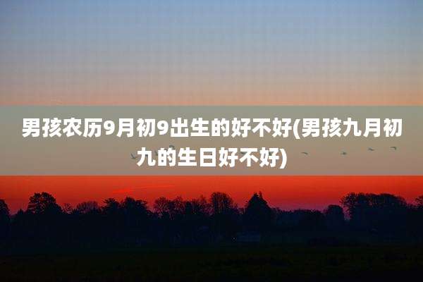 男孩农历9月初9出生的好不好(男孩九月初九的生日好不好)