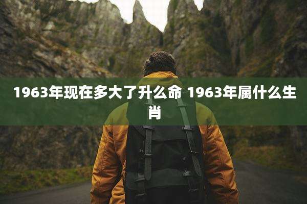 1963年现在多大了升么命 1963年属什么生肖