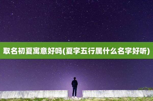 取名初夏寓意好吗(夏字五行属什么名字好听)