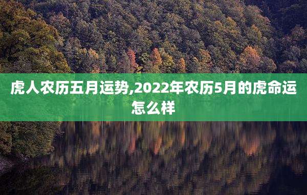 虎人农历五月运势,2022年农历5月的虎命运怎么样
