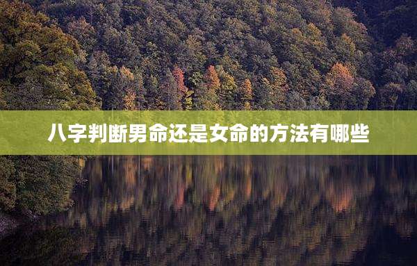 八字判断男命还是女命的方法有哪些