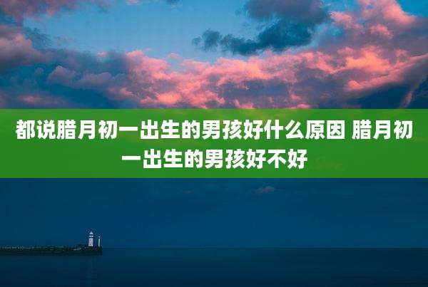 都说腊月初一出生的男孩好什么原因 腊月初一出生的男孩好不好