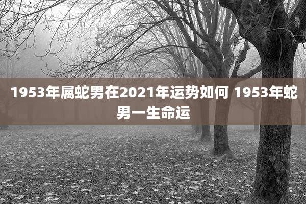 1953年属蛇男在2021年运势如何 1953年蛇男一生命运