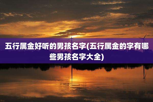 五行属金好听的男孩名字(五行属金的字有哪些男孩名字大全)