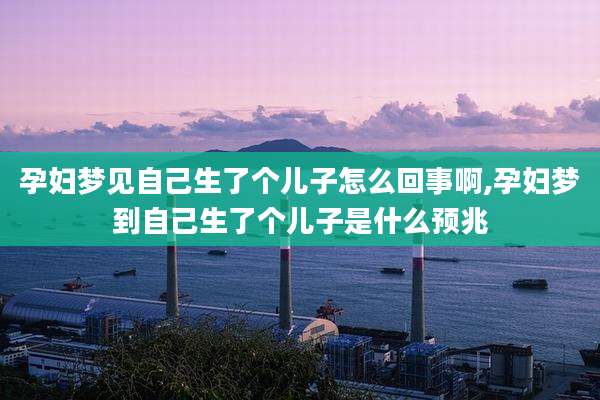 孕妇梦见自己生了个儿子怎么回事啊,孕妇梦到自己生了个儿子是什么预兆