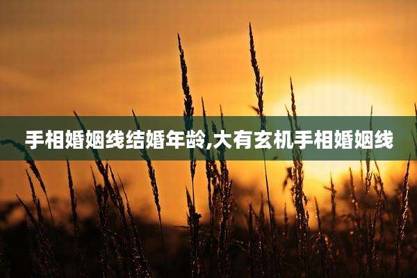 手相婚姻线结婚年龄,大有玄机手相婚姻线