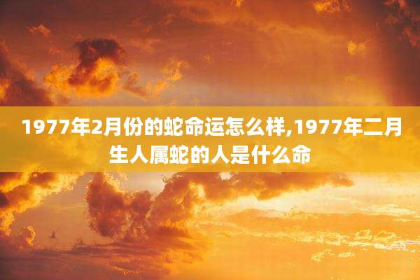 1977年2月份的蛇命运怎么样,1977年二月生人属蛇的人是什么命