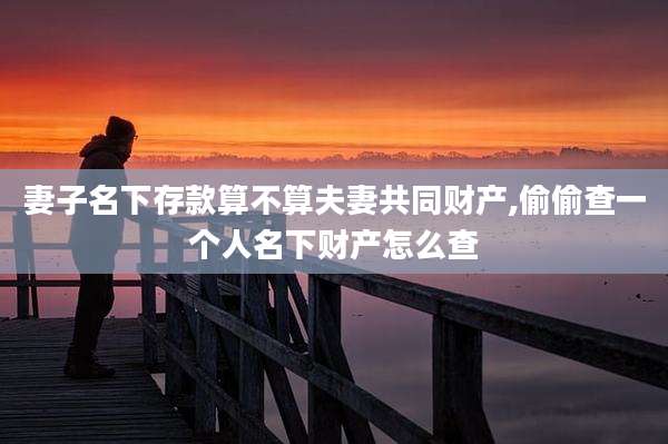妻子名下存款算不算夫妻共同财产,偷偷查一个人名下财产怎么查
