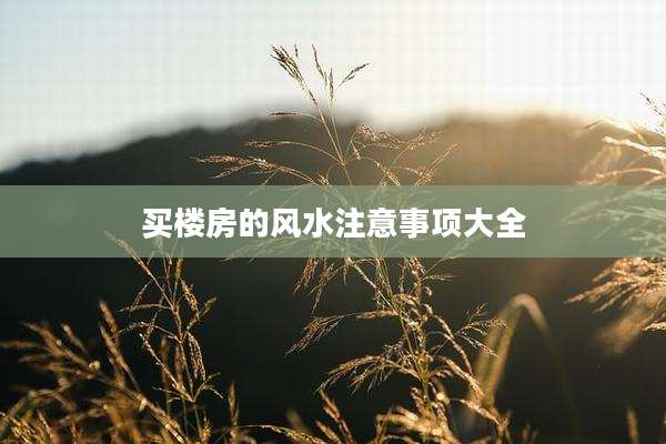 买楼房的风水注意事项大全
