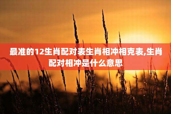 最准的12生肖配对表生肖相冲相克表,生肖配对相冲是什么意思