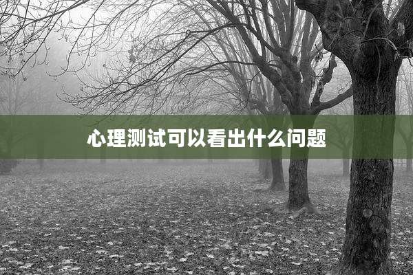 心理测试可以看出什么问题