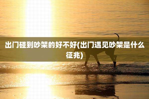 出门碰到吵架的好不好(出门遇见吵架是什么征兆)