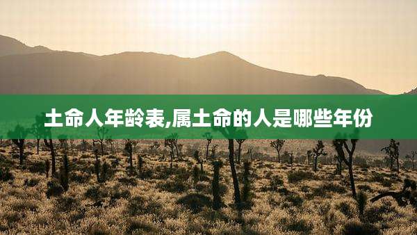 土命人年龄表,属土命的人是哪些年份