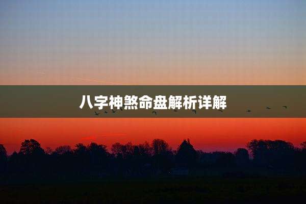 八字神煞命盘解析详解
