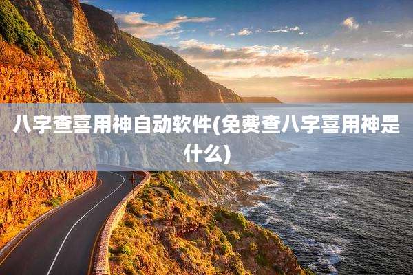 八字查喜用神自动软件(免费查八字喜用神是什么)