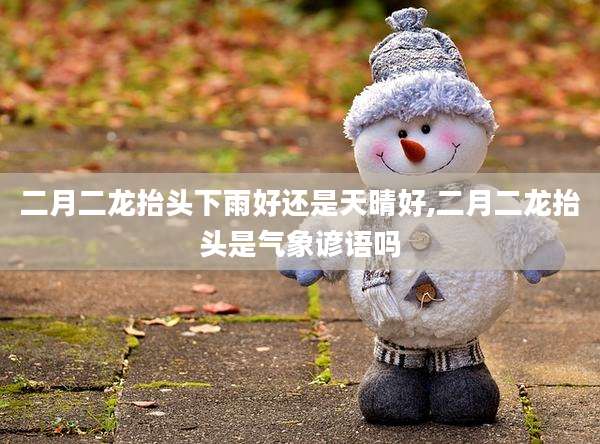 二月二龙抬头下雨好还是天晴好,二月二龙抬头是气象谚语吗