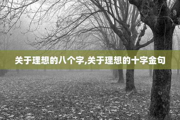 关于理想的八个字,关于理想的十字金句