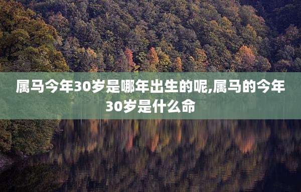属马今年30岁是哪年出生的呢,属马的今年30岁是什么命