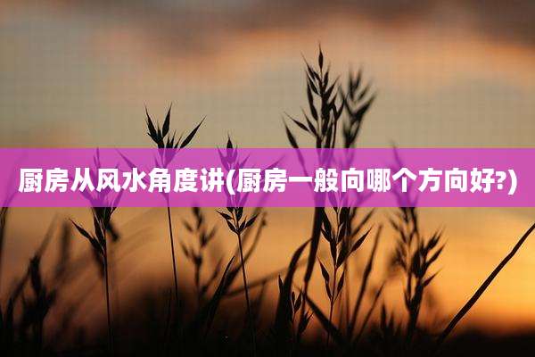 厨房从风水角度讲(厨房一般向哪个方向好?)