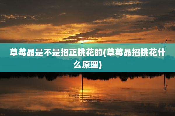 草莓晶是不是招正桃花的(草莓晶招桃花什么原理)