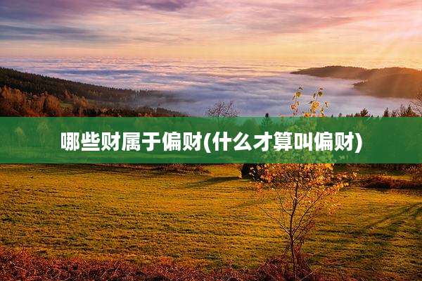 哪些财属于偏财(什么才算叫偏财)